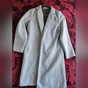 Zara Faux Felt Wool Coat in Heather Gray Size large